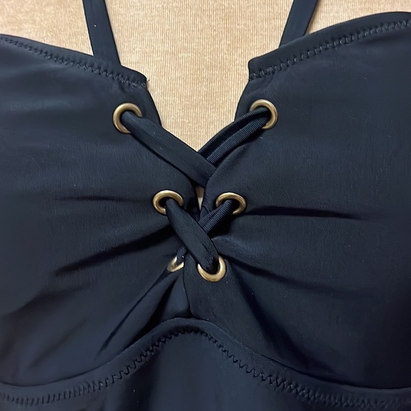 Old Navy Swimsuit Black One Piece Halter M Medium - Picture 3 of 5